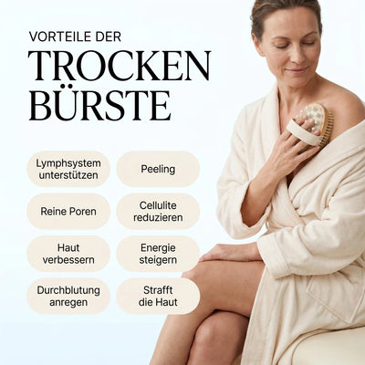 Vorteile der Mildara Trockenbürste, Lymphsystem Peeling Durchblutung Hautstraffung